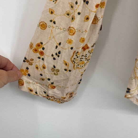 Anthropologie Tiny Boho Devas Sequin Top Printed Casual Roll-Cuff Multi S - Picture 7 of 16